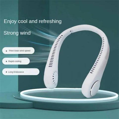 Portable Bladeless Hanging Neck Fan | Super Cooling Strong Fan 360° | Bladeless Hanging Neck Fan For Kitchen | Rechargeable USB Mini fan