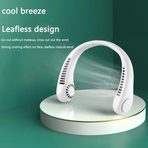 Portable Bladeless Hanging Neck Fan | Super Cooling Strong Fan 360° | Bladeless Hanging Neck Fan For Kitchen | Rechargeable USB Mini fan