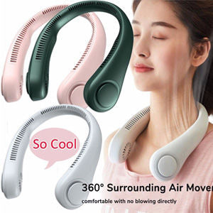 Portable Bladeless Hanging Neck Fan | Super Cooling Strong Fan 360° | Bladeless Hanging Neck Fan For Kitchen | Rechargeable USB Mini fan